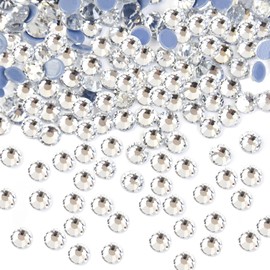 1440 PCS Nail Art Rhinestones Hot Fix Crystal Rhinestones Flat Back Round Glass Rhinestones for Nail Art Crafts, Face, Makeup and DIY Clothes, Shoes Etc (SS16 Transparent)