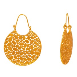 Touchstone Indian Bollywood fine filigree jali handcrafted Designer Jewelry Earrings In Antique Gold or Silver Tone For Women., Rhinestone