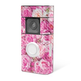MightySkins Carbon Fiber Skin Compatible with Ring Video Doorbell Plus - Bed of Roses | Protective, Durable Textured Carbon Fiber Finish | Easy to Apply
