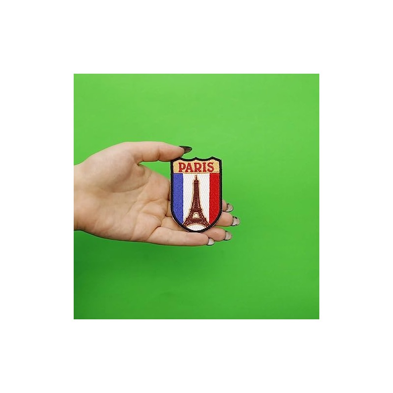 Paris France Shield Embroidered Iron On Patch