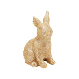 CynynYxy Easter Gold Bunny Decor, Spring Resin Rabbit Bunnies Sculpture Decorative, Golden Glitter Little Bunny Figurine for Dining Room Home Party Decorations Tabletop Centerpiece(Small-C01)