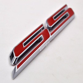 zorratin 2016 5" Slant SS Emblem Badge Plate Decal w/Sticker for Chevy Impala Cobalt Camaro 2016 2017 2014 2015 Grille Trunk Lid Fender Side Dash Splash Guard
