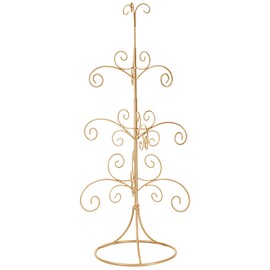 Red Co. 22” Metal Wire 4-Tier Ornament Display Tree Stand and Christmas Décor Holder in Gold Finish
