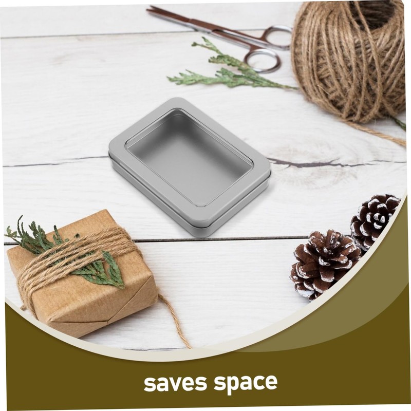 WHAMVOX Rectangular Metal Tin Box with Lid Fire Starter Case