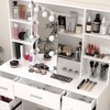 Large Makeup Vanity Desk, Vanity Table with LED Mirror Lights,
