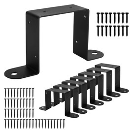 Rasugarlary 8 Pcs Black Strap Post Ties Brackets for 4x4 Post, Thickness 2mm Wood Fence Strap Bracket Heavy Duty Deck Fence Post Tie Gazebo Mounting Bracket