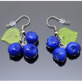 SomeBijoux4You Blueberry Earrings Summer Polymer Clay Jewelry Fashion Unusual Women Earrings