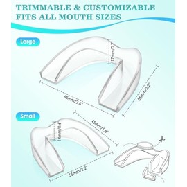 Protector anti molienda,Protectores nocturnos para rechinar dientes, paquete de 4/2 tamaños, transparente