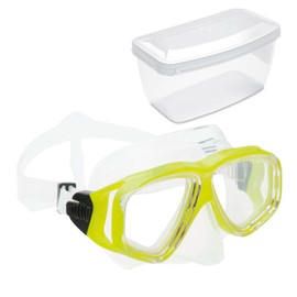 Sea-Lion Beginners Diving Mask Unisex Diving Goggles Professional Snorkel Goggles, High Head Shapes, Shockproof Polycarbonate Frame, Easy Strap Adjustment (Yellow)