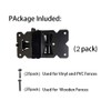WINSOON Adjustable Self-Closing Vinyl Fence Gate Hinges 2 Pack,Stainless Steel(Black