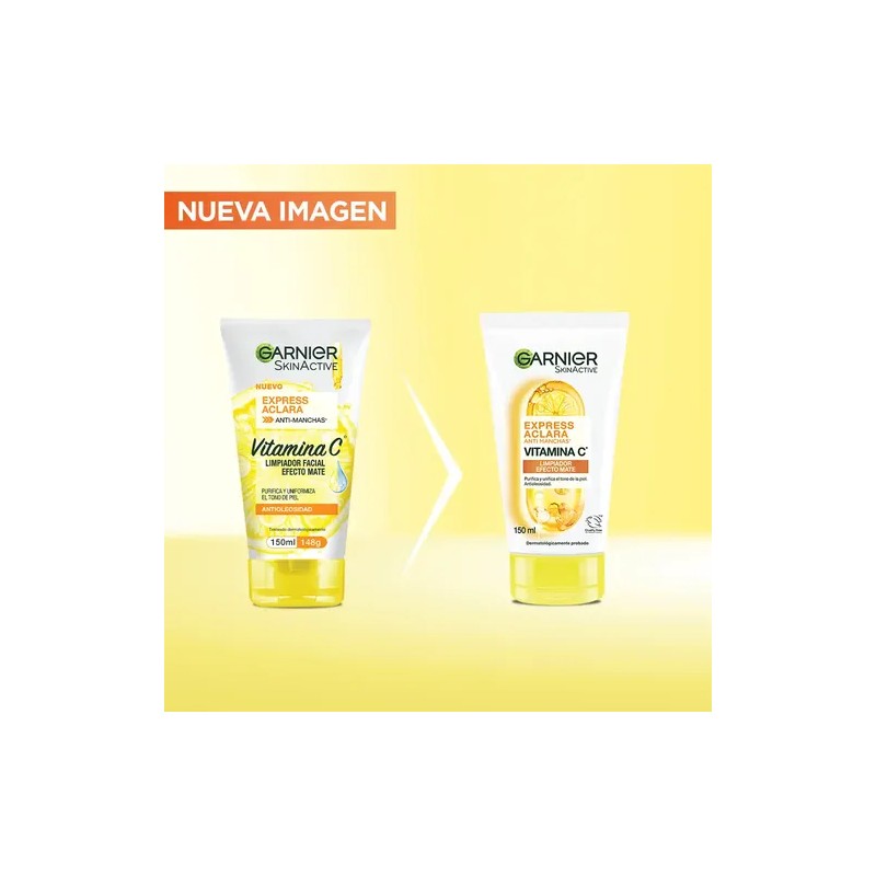 Garnier Skin Active Limpiador Facial Express Aclara Antimanchas Vitamina Piel