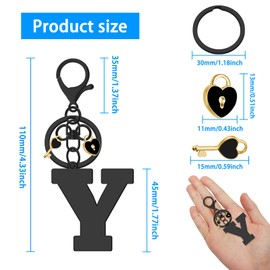 Vadaka Initial Letter Keychain Keyring Couple Keychain for Girlfriend Boyfriend Him Her Alphabet Initial Keychain Tassel Pendant Keyring Stainless Steel Letter Initials Keyring Metal Letter Key Ring