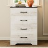 LIKIMIO 34.2" Tall 4 Drawers Nightstand, Modern Wood Bedside Table