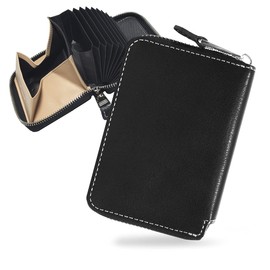 FRANK GERALD Men's Card Case, Mini Wallet, Thin, Large Capacity, Genuine Leather, Skimming Prevention, Coin Purse, Credit Cards, Magnetic Protection, Cowhide Leather, Chabara, Coin Case, Card Slots,