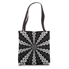 Starlight Speeding Mid-Century Pattern White On Black Tote Bag