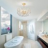 ANJIADENGSHI Crystal Chandelier Ceiling Light, Modern Semi Flush Mount Ceiling