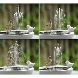 Lewisia Solar Bird Bath Fountain Pump USB Charging + Solar Powered Water Pump for Birdbath Small Pond Garden Decoration