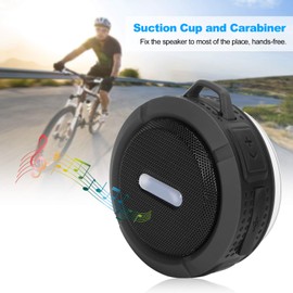 ciciglow Bluetooth Speaker, Mini C6 Bluetooth Speaker with Suction Cup Carabiner Waterproof Mini Subwoofer for Outdoor Sports(Dark gray)