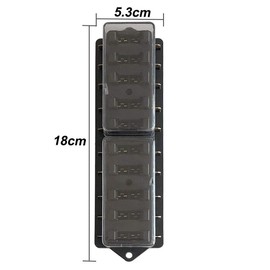 Aiqeer Car 10-Way Fuse Holder, 12 V / 24 V / 32 V / 48 V Universal Standard Blade Fuse Box, Fuse Block, with Moisture-proof Cover and 10 Pieces Blade Fuse