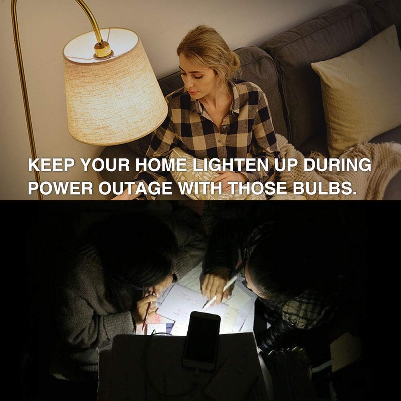 Neporal Emergency Rechargeable Light Bulbs Stay Light Up When Home