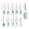 Alopor Utensilios De Cocina De Silicona Y Mango De Madera