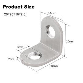 Stainless Steel Angle L Brackets - 20x20mm, 26pcs with Screws - Strong L Shaped for Furniture & Shelves