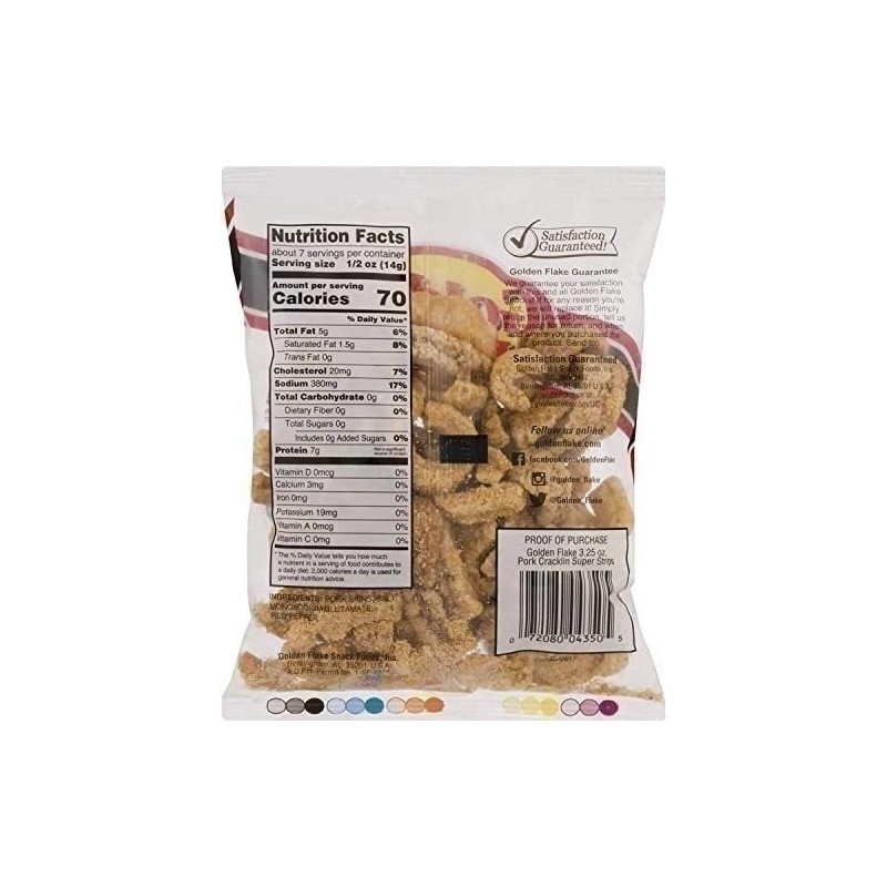 Golden Flake Super Cracklin Strip w/Red Pepper Seasoning 3.5 oz