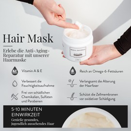 Bianca Sauchella Secret Shine Hair Extensions Nourishing, Repair Hair Mask with Moroccan Argan Oil Moisture Retaining for Extensions and All Hair Types Omega 6, Vitamins A and E Promotes Growth 500 ml