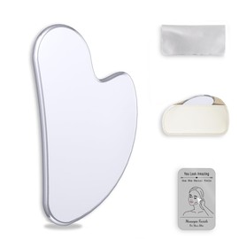 Stainless Steel Gua Sha Tool for Face & Body - Metal Gua Sha for Sculpt Jawline,Lymphatic Drainage,Skin Care & Muscle Relief with Storage Bag & Tin Case,Good Ideal for Women,Mom,Daughter