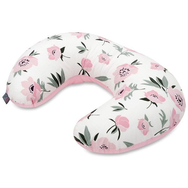 Lajlo - Nursing Pillow | C-Shape Pillow for Breastfeeding and Bottle-Feeding | Nursing Pillow | Pillow for Pregnancy | 100% Cotton | 100% Handmade | (Coral Flowers)