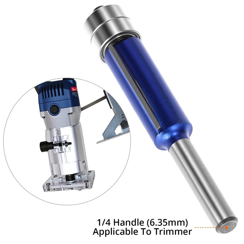 QWORK® 4 Pcs Flush Trim Router Bits Set, 1/4-Inch Shank,