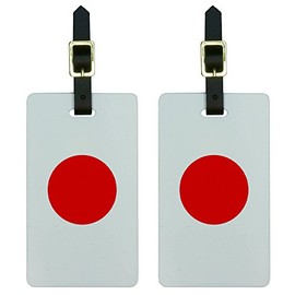 Graphics & More Japan Flag Luggage Tags Suitcase Carry-on Id, White