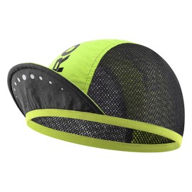 Rockbros Cycle Cap, Bicycle Hat, Summer, Mesh Cap, Breathable, Sweat Absorbent, Quick Drying, Sunscreen, Sports, Climbing, Bicycle, Outdoor, Thin, Inner Cap, Brim, Foldable, Unisex, neon green & black