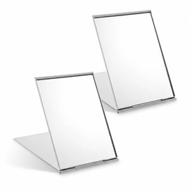 Gtziqa Portable Folding Mirror, 2 PCS 4.52" × 3.15" Small Folding Mirror for Purse, Ultra Slim Pocket Portable Makeup Mirrors Ultrathin Travel Mirrors for Pocket Women Purse Travel Aluminumshell