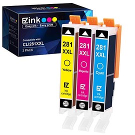 E-Z Ink (TM) Compatible Ink Cartridge Replacement for Canon CLI-281XXL 281 XXL for PIXMA TR7520 TR8520 TS6120 TS6220 TS8120 TS8220 TS9120 TS9520 TS9521C Printer (1 Cyan, 1 Magenta, 1 Yellow, 3 PACK)