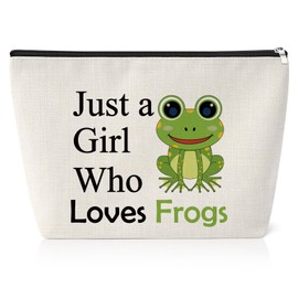 Frog Lovers Gifts for Women Funny Frog Cosmetic Bag Frog Themed Gifts Frog Lover Gift for Friends Family Kids Frog Animal Makeup Bag Animal Lover Gift Birthday Christmas Graduation Gift for Daughter