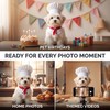 1 Set White Small Dogs Hat Photography Prop Funny Chef