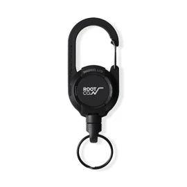 ROOT CO. Gravity Mag Reel Lite Carabiner Reel with Built-in Magnet (Black/Matte)