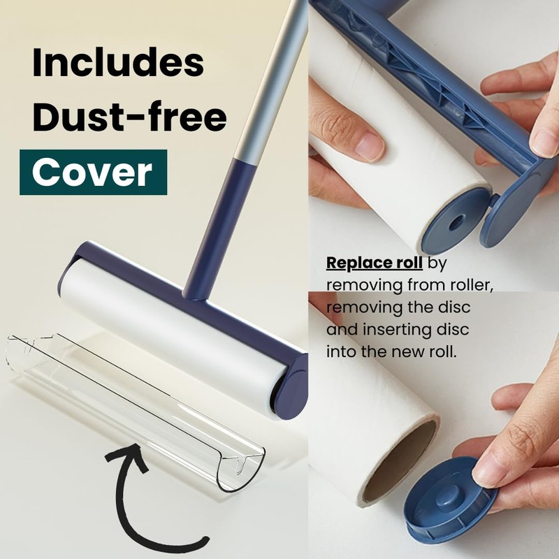 Large Lint Roller with Extra Sticky Roller and 420 Sheets