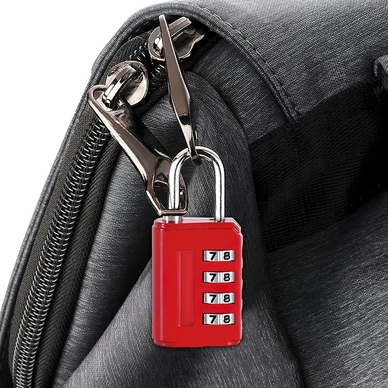 4 Pieces Code Lock with 4 Digits Padlock Combination Waterproof