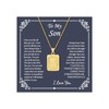 To My Son Necklace from Mom Dad Gold Cross Square