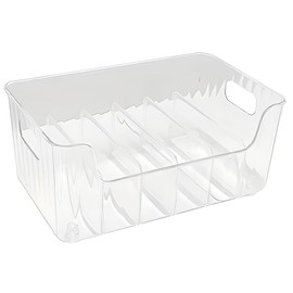 Seasoning Bag Storage Box with 7 Removable Dividers,Countertop Spice Shelf/Seasoning Packet Organizer for Adjustable Dividers and Handle