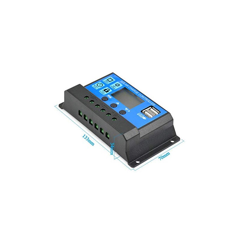 Solar Controller with pre-Installed Anderson Plugs. 10A/20A/30A (30A)