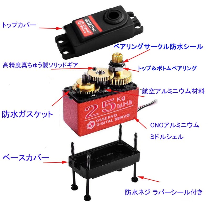 4PCS DS3225 25KG Waterproof Digital Servo Full Metal Digital Steering