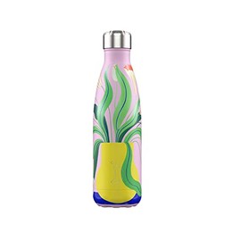 Chilly's Artists Series B500ARTAS2 Drinking Bottle Powder Coated Stainless Steel Wiggling Flowers Capacity 500 ml Dimensions 26 x 7 cm