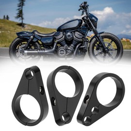 Jerbor 3PCS 1.25" Single Dual Hole Clutch Throttle Cable Clamp Brake Line Clips for Harley Touring Sportster Softail Dyna for Hon.da,Throttle Line Clip Brake Cable Clamp fit 1 1/4" Handlebar or Frame