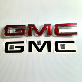 Compatible with 2007-2025 Gmc Sierra only pre-Cut (Domed) Vinyl Emblem Overlays: Gloss Black (2019-2025 1500 Rear)