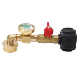 Generic Gauge, Fuel Keg Refillable Kit Gas Elbow Adapter Refill Adapter with Pressure Gauge and On Off Control Valve 1LB Refill Adapter for 1LB, Generic5adr2sw60b