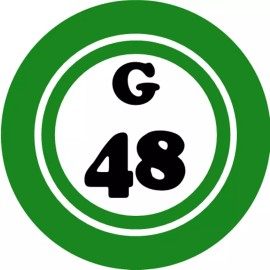 Kiwi Gifts G 48 G48 Bingo Ball - 3 Inch Circle Sticker 3" x 3" - Hobby Number Board Lucky