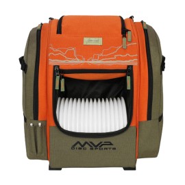 MVP Disc Golf Bag James Conrad Voyager Signature Backpack - Choose Color - Olive/Orange